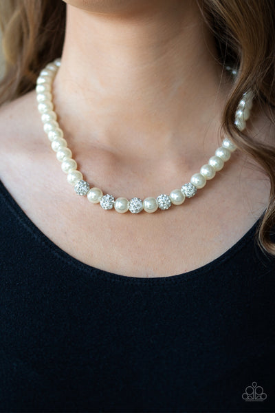 Posh Boss - White Pearl Paparazzi Necklace