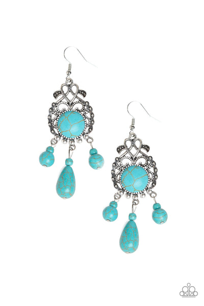 Stone Bliss - Blue Paparazzi Earrings