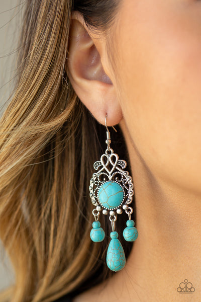 Stone Bliss - Blue Paparazzi Earrings