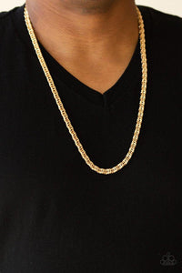 Go Down Fighting - Gold Paparazzi Urban Necklace