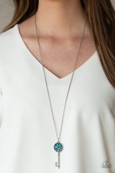 Key Keepsake - Blue Paparazzi Necklace