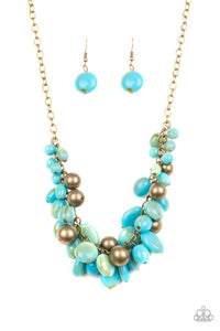 Full Out Fringe - Blue Paparazzi Necklace