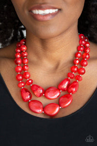 Beach Glam - Red Paparazzi Necklace - sofancyjewels