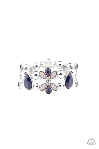 Fabulously Flourishing - Blue Paparazzi Bracelet