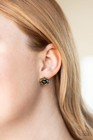 Best ROSEBUDS - Brass Paparazzi Earrings - sofancyjewels