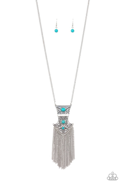 Totem Tassel - Blue Paparazzi Necklace