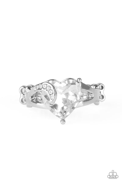 Romantic Reverie - White Paparazzi Ring