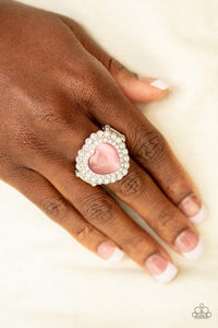 Lovely Luster - Pink Paparazzi Heart Ring - sofancyjewels