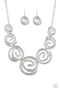 Statement Swirl - Silver Paparazzi Necklace