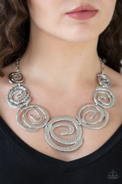 Statement Swirl - Silver Paparazzi Necklace