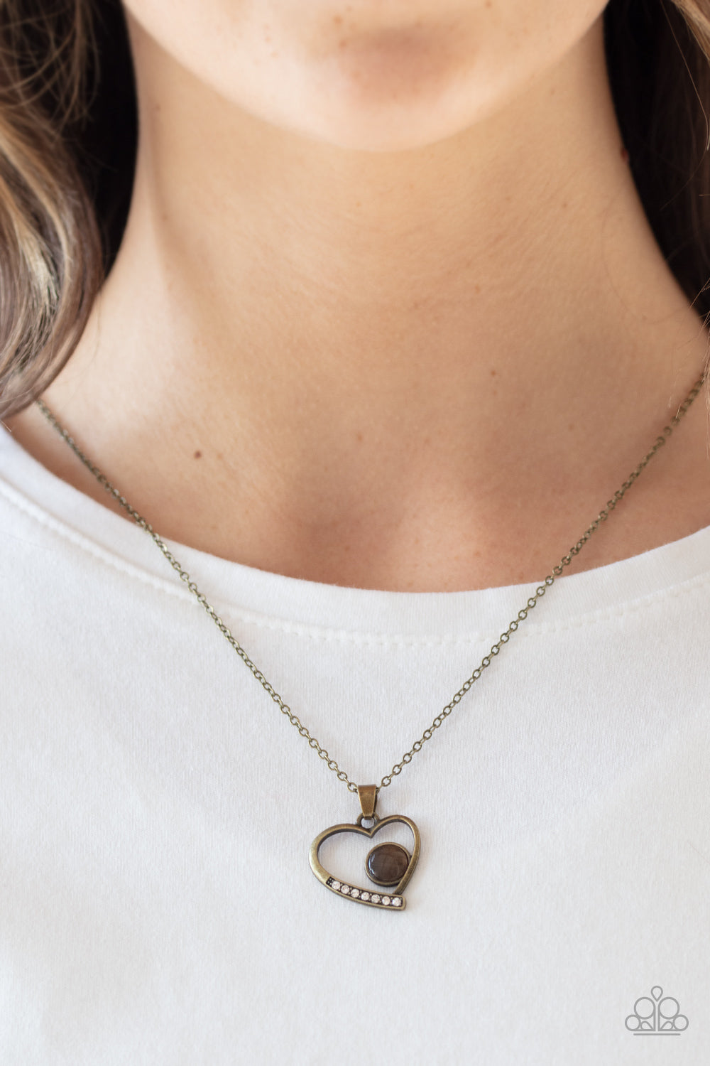 Heart Full of Love - Brass Paparazzi Necklace