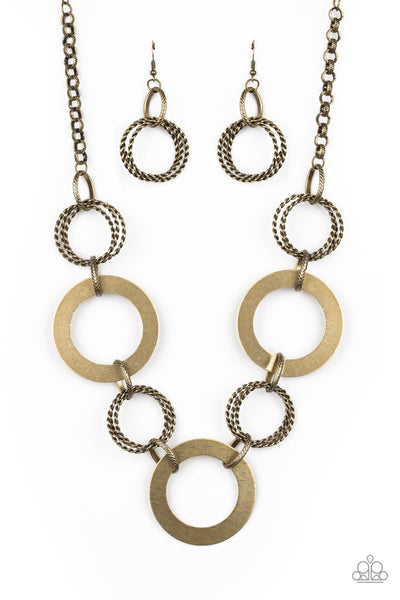 Ringed in Radiance - Brass Paparazzi Necklace