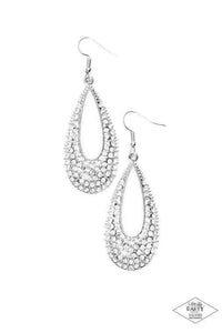 Big-Time Spender - White Paparazzi Earring - sofancyjewels