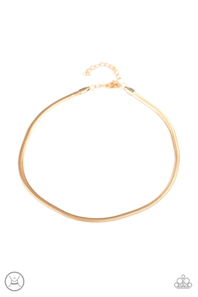 Flat Out Fierce - Gold Paparazzi Necklaces