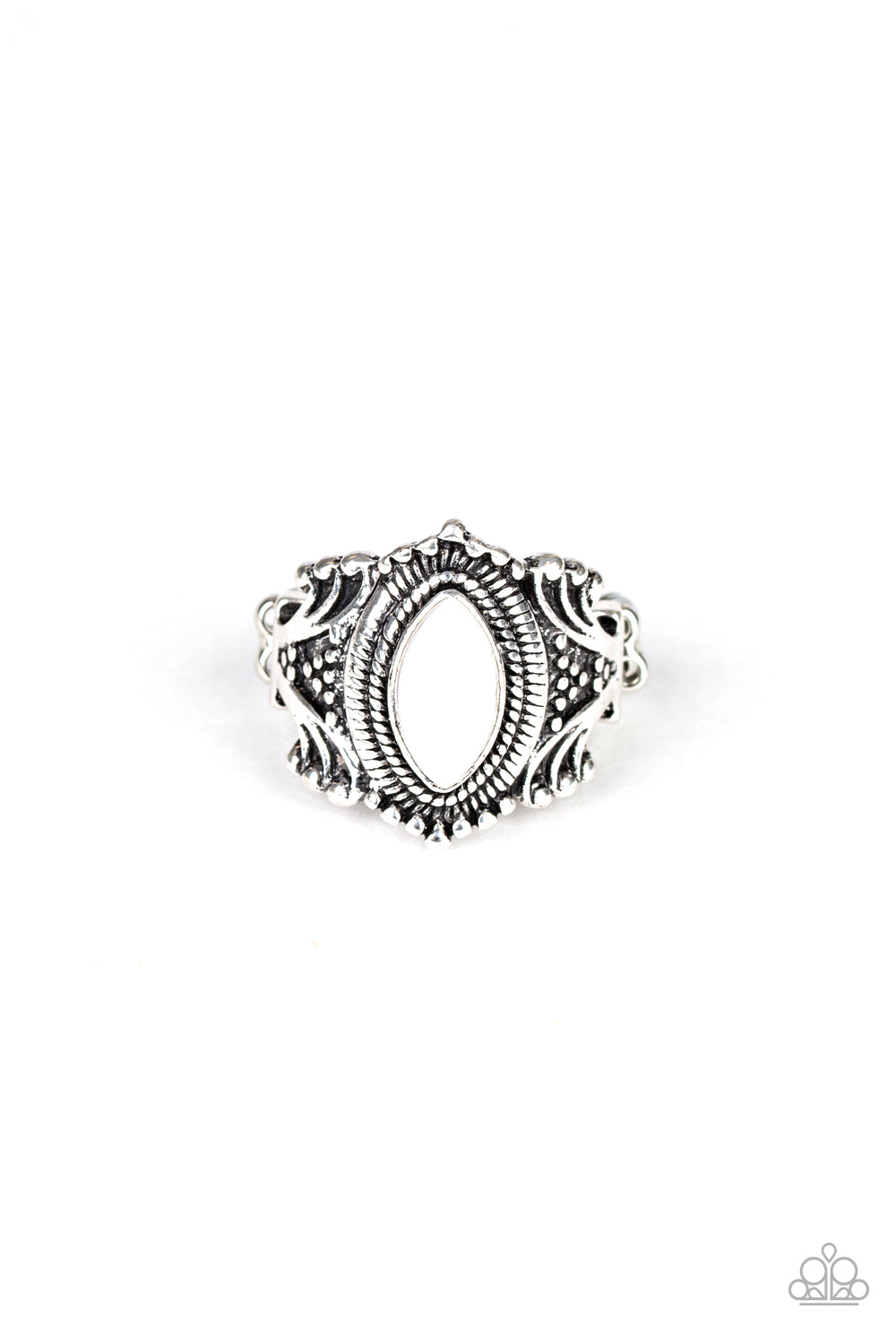 Tangy Texture - White Paparazzi Ring