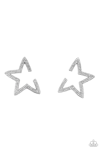 Star Player - Silver Post Earrings