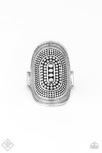 Dotted Decor - Silver Paparazzi Ring