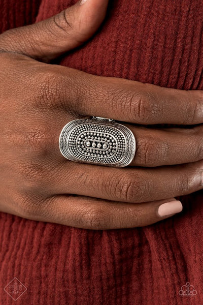 Dotted Decor - Silver Paparazzi Ring