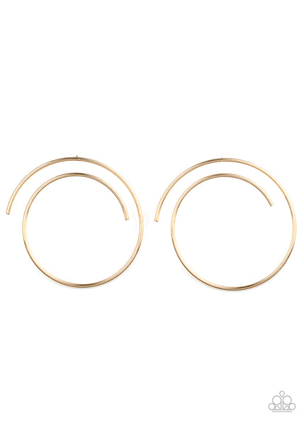 Vogue Vortex - Gold Paparazzi Earrings