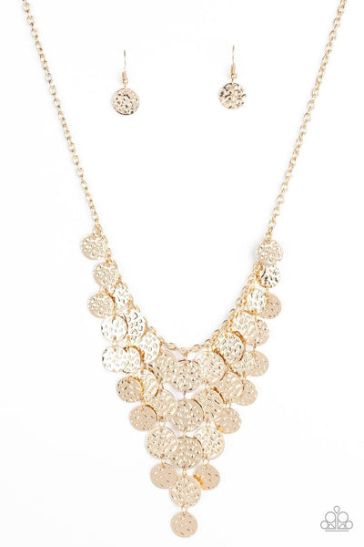 Spotlight Ready - Gold Paparazzi Necklace - sofancyjewels