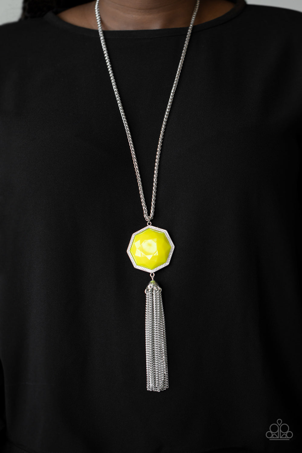 Prismatically Polygon - Yellow Paparazzi Necklace