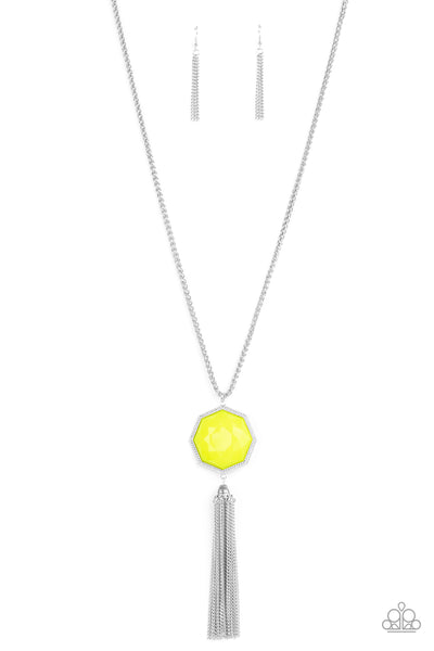 Prismatically Polygon - Yellow Paparazzi Necklace