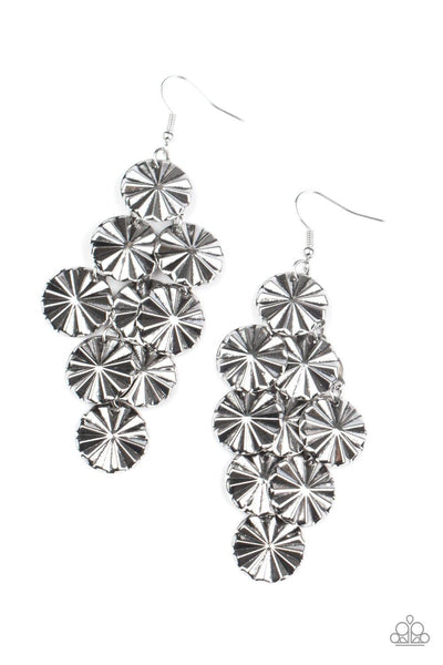 Star Spangled Shine - Silver Paparazzi Earrings - sofancyjewels