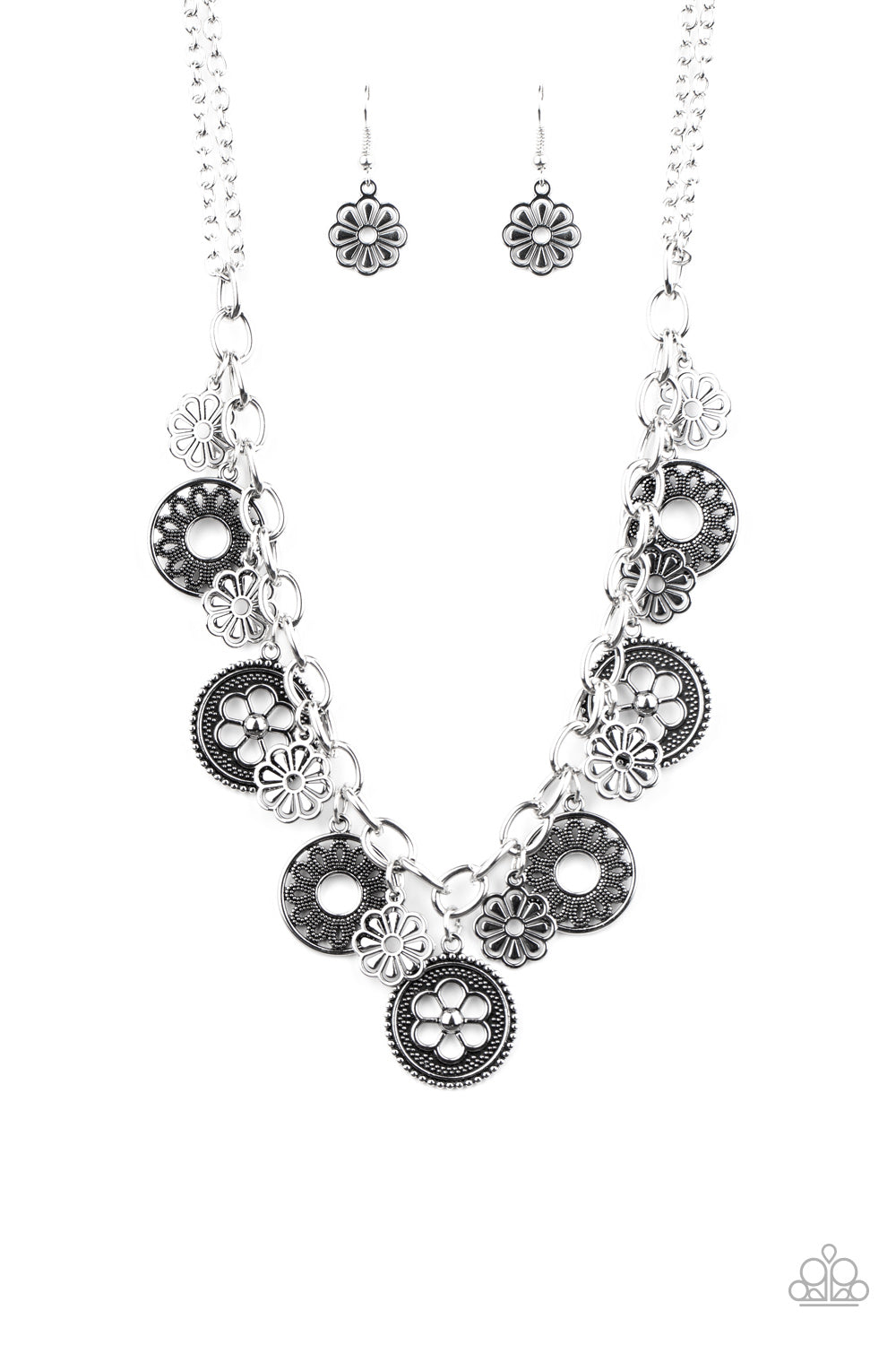 Meadow Masquerade - Silver Paparazzi Necklace