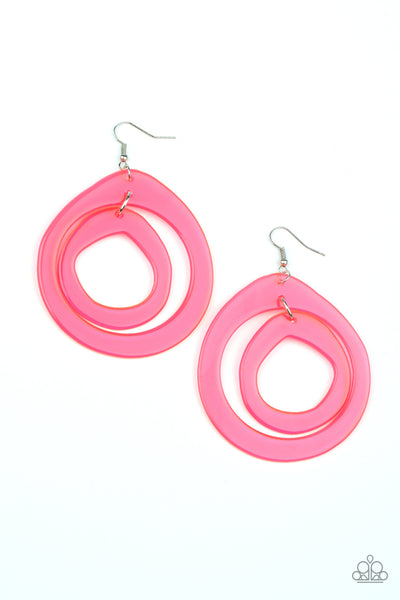 Show Your True NEONS - Pink Paparazzi Earrings