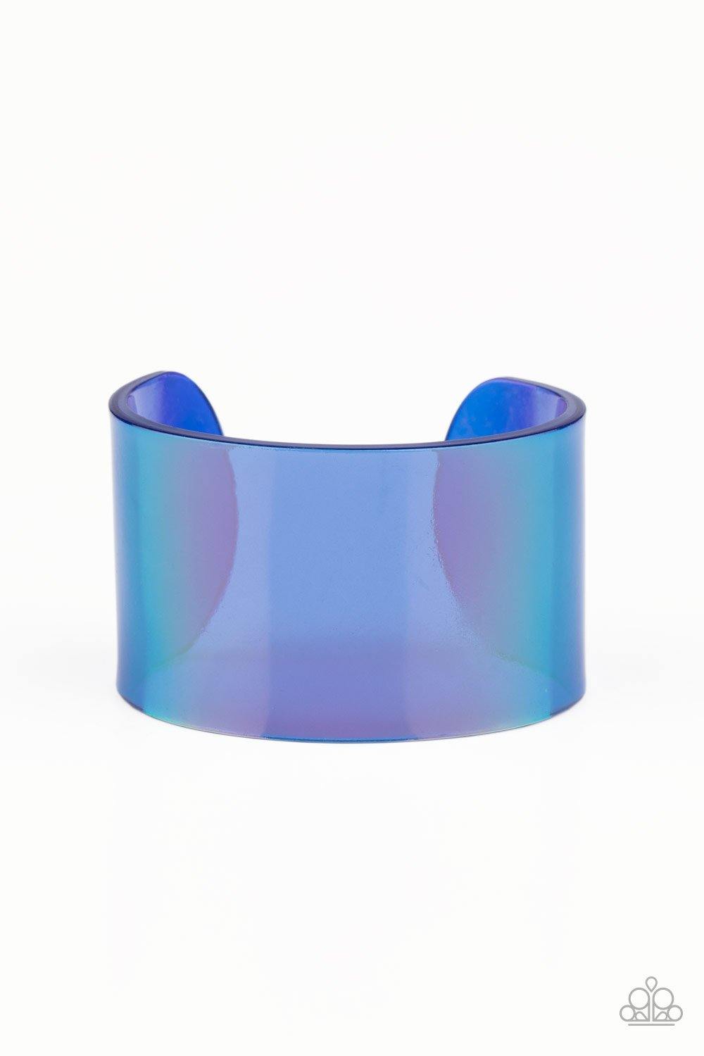 Holographic Aura - Blue Acrylic Paparazzi Bracelet - sofancyjewels