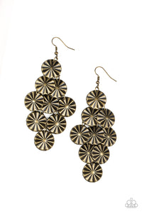 Star Spangled Shine - Brass Paparazzi Earrings