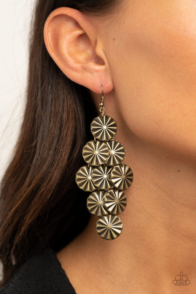 Star Spangled Shine - Brass Paparazzi Earrings