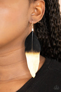 Fleek Feathers - Black Paparazzi Earrings - sofancyjewels