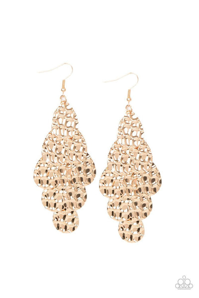 Instant Incandescence - Gold Paparazzi Earrings - sofancyjewels