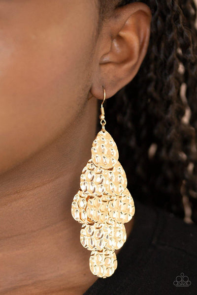 Instant Incandescence - Gold Paparazzi Earrings - sofancyjewels