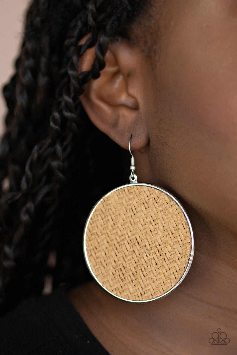 Wonderfully Woven - Brown Paparazzi Earrings