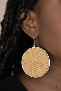 Wonderfully Woven - Brown Paparazzi Earrings