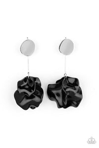 Petal Pathways - Black Paparazzi Earring - sofancyjewels