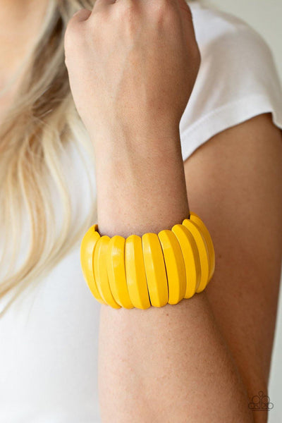 Colorfully Congo - Yellow Paparazzi Bracelet - sofancyjewels