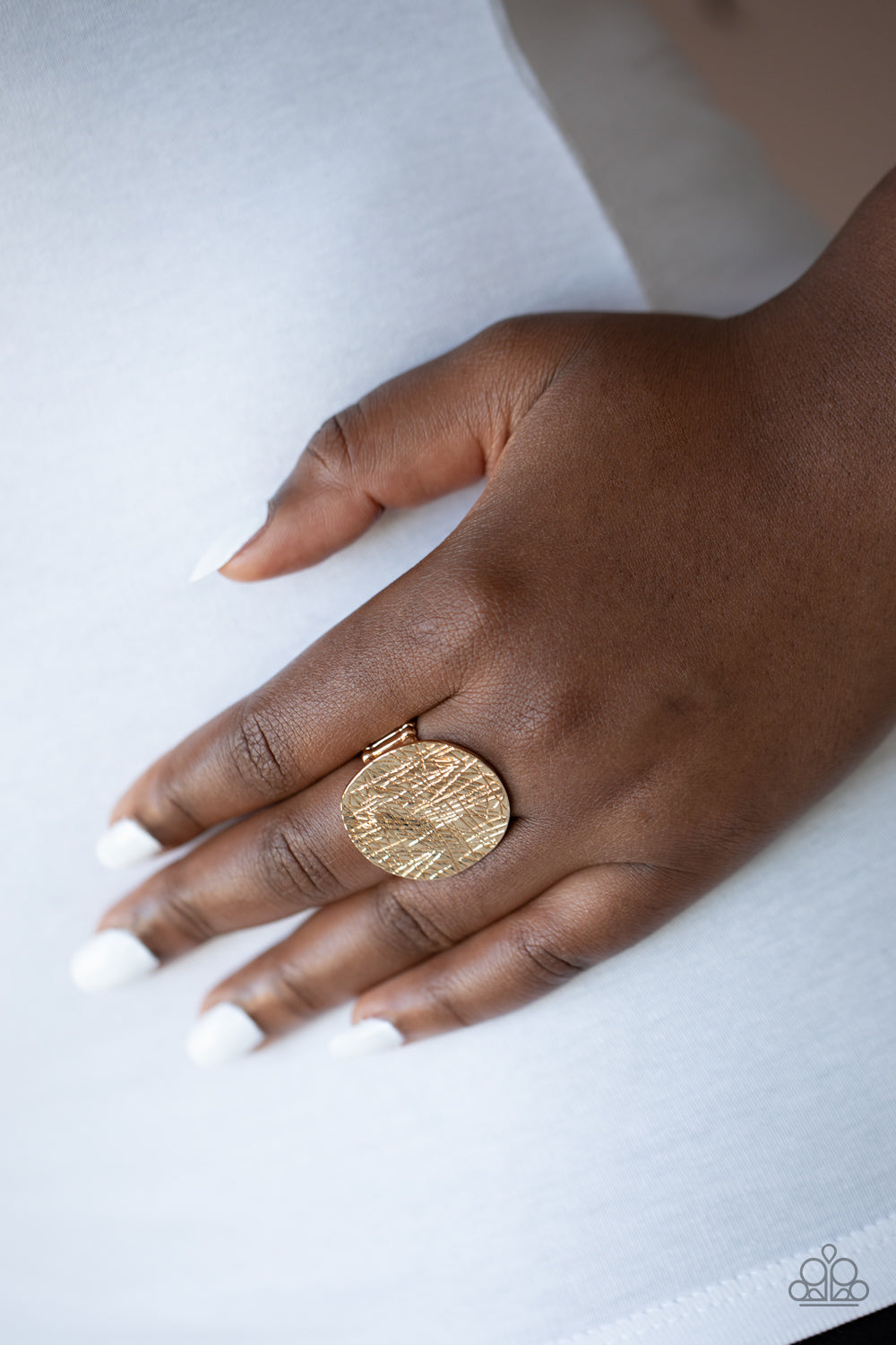 Lined Up - Gold Paparazzi Ring