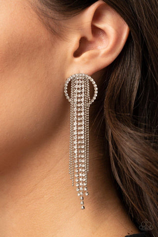 Dazzle by Default - White Paparazzi Earrings - sofancyjewels