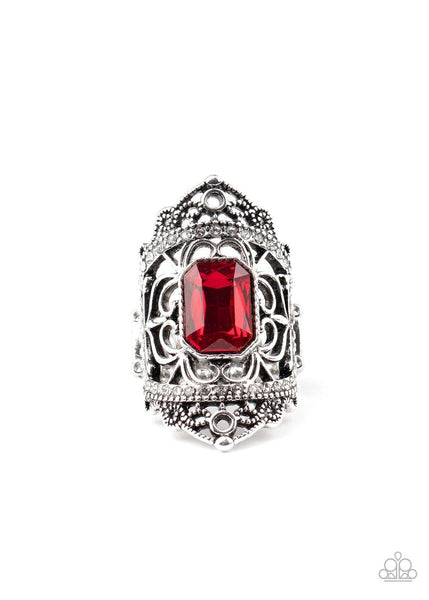 Undefinable Dazzle - Red Paparazzi Ring LOP - sofancyjewels