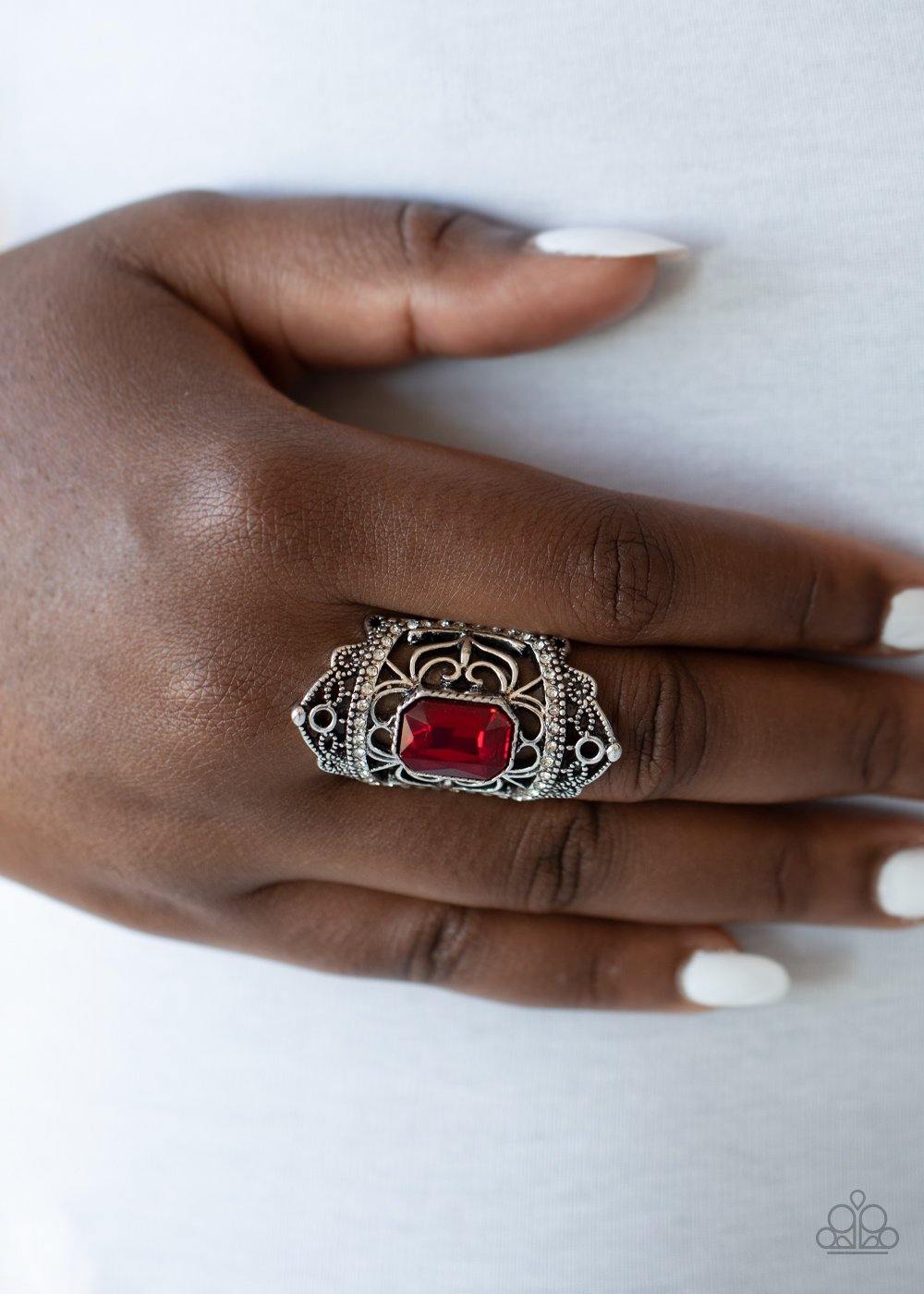 Undefinable Dazzle - Red Paparazzi Ring LOP - sofancyjewels