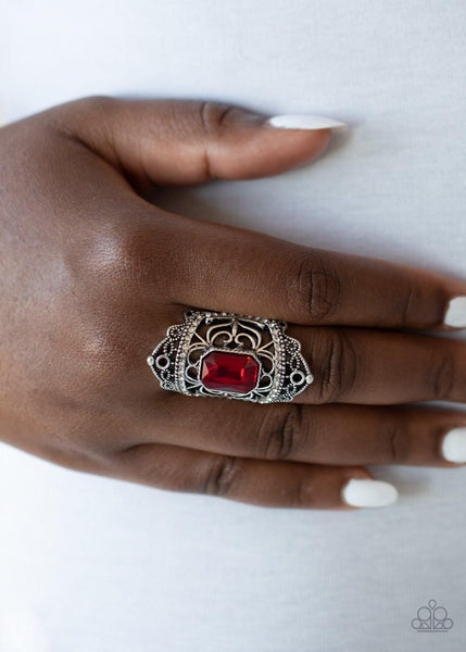 Undefinable Dazzle - Red Paparazzi Ring LOP - sofancyjewels