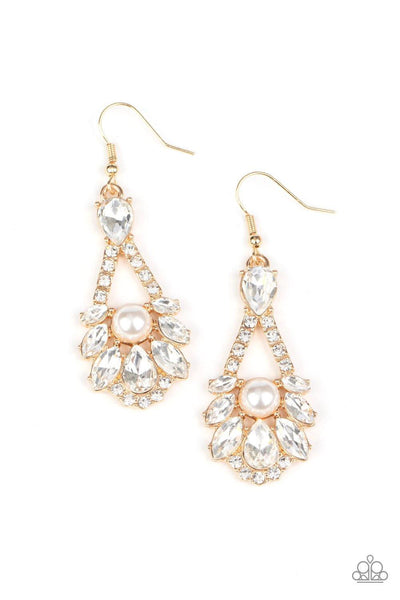 Prismatic Presence - Gold Paparazzi Earrings - sofancyjewels