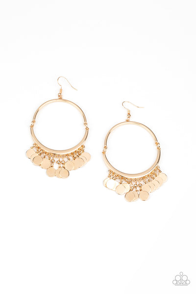 Speed of SPOTLIGHT - Gold Paparazzi Earrings