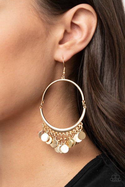 Speed of SPOTLIGHT - Gold Paparazzi Earrings