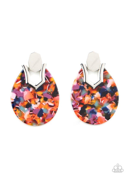 HAUTE Flash - Multi Paparazzi Acrylic Earrings - sofancyjewels