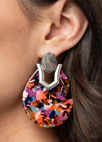 HAUTE Flash - Multi Paparazzi Acrylic Earrings - sofancyjewels