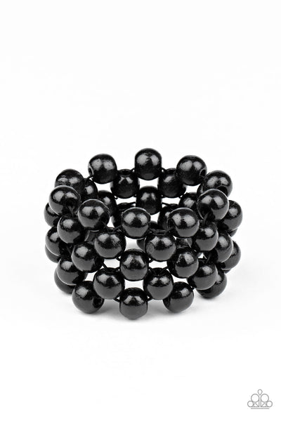 Tiki Tropicana - Black Paparazzi Wood Bracelet